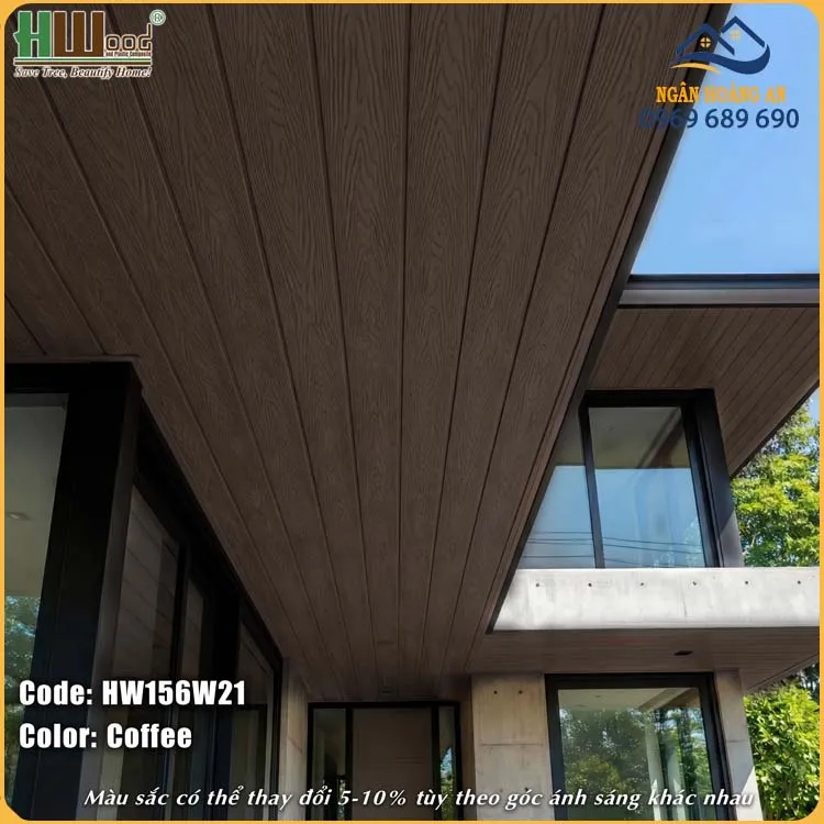 Tấm Ốp Tường Trần Ngoài Trời HW156W21 Coffee