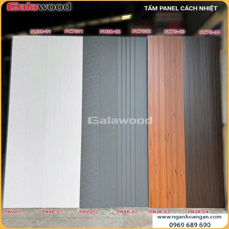 Tấm Ốp Panel Cách Nhiệt 3 Rãnh Galawood PN3R-01 Trắng Vân Gỗ 3D