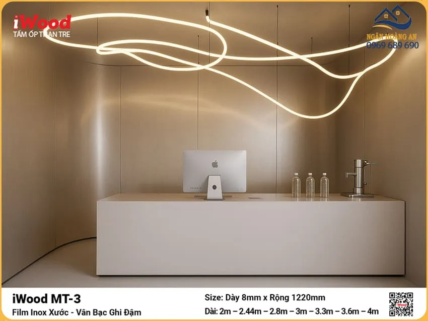 Ốp Tường Sợi Than Tre Đa Năng Vân Kim Loại iWood MT-3