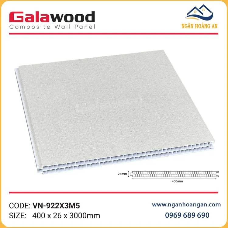 Bộ Vách Ngăn Phòng Nhựa Giả Gỗ Galawood 922