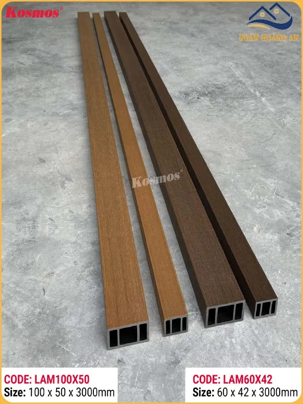 Thanh Lam Gỗ Nhựa 2 Lớp Phủ Polymer Kosmos Lam60X42 Walnut