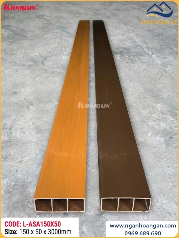 Thanh Lam Gỗ Nhựa Phủ ASA Kosmos L-ASA150X50 Golden Teak 