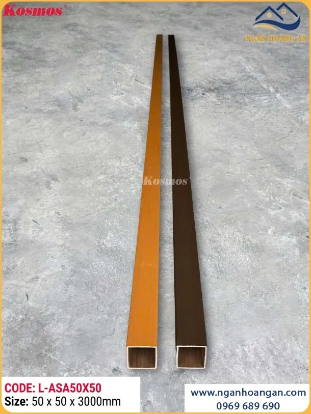 Thanh Lam Gỗ Nhựa Ngoài Trời Phủ ASA Kosmos L-ASA50X50 Golden Teak