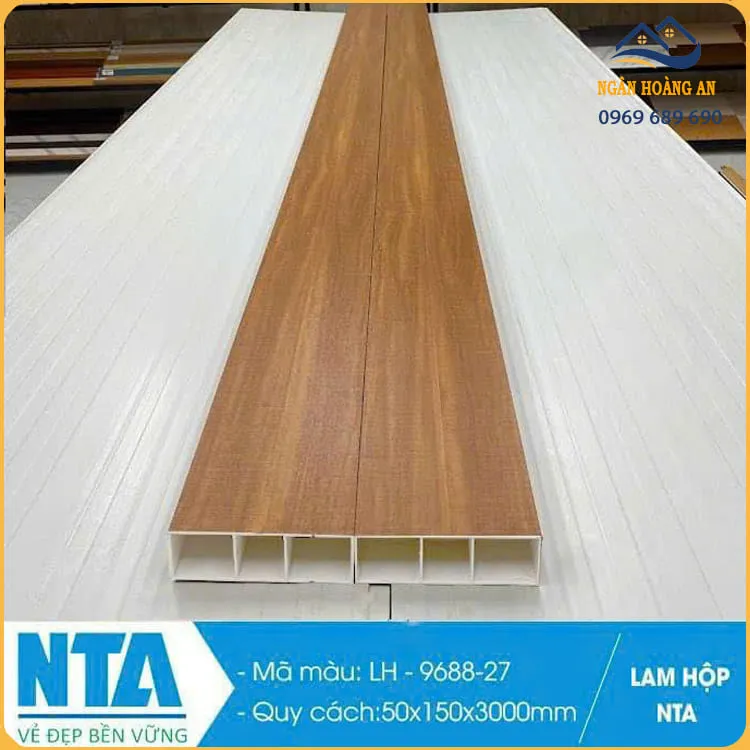 Thanh Lam Hộp Nhựa Giả Gỗ Trang Trí Phòng Khách NTA 50x150 LH-9688