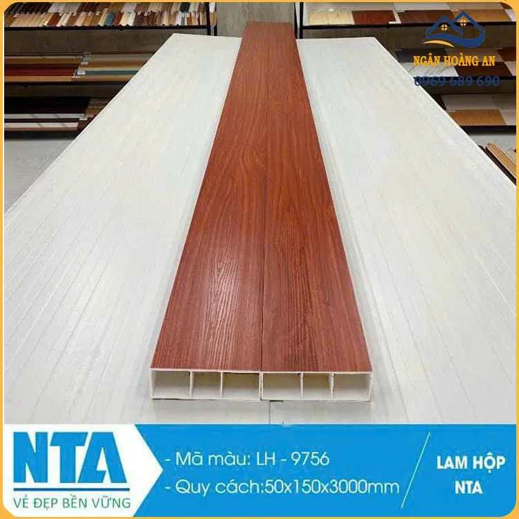 Thanh Lam Nhựa Giả Gỗ Trang Trí Cầu Thang NTA 50x150 LH-9756