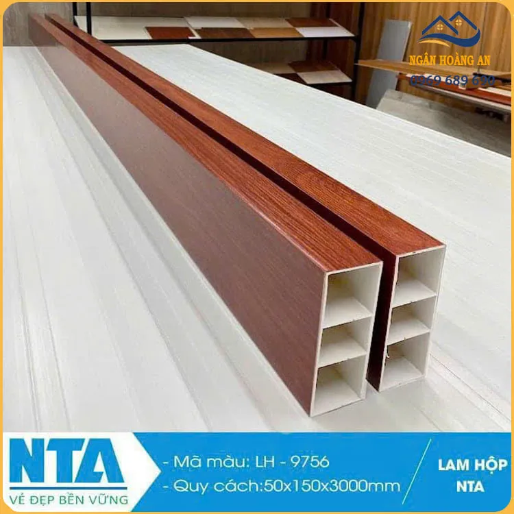 Thanh Lam Nhựa Giả Gỗ Trang Trí Cầu Thang NTA 50x150 LH-9756