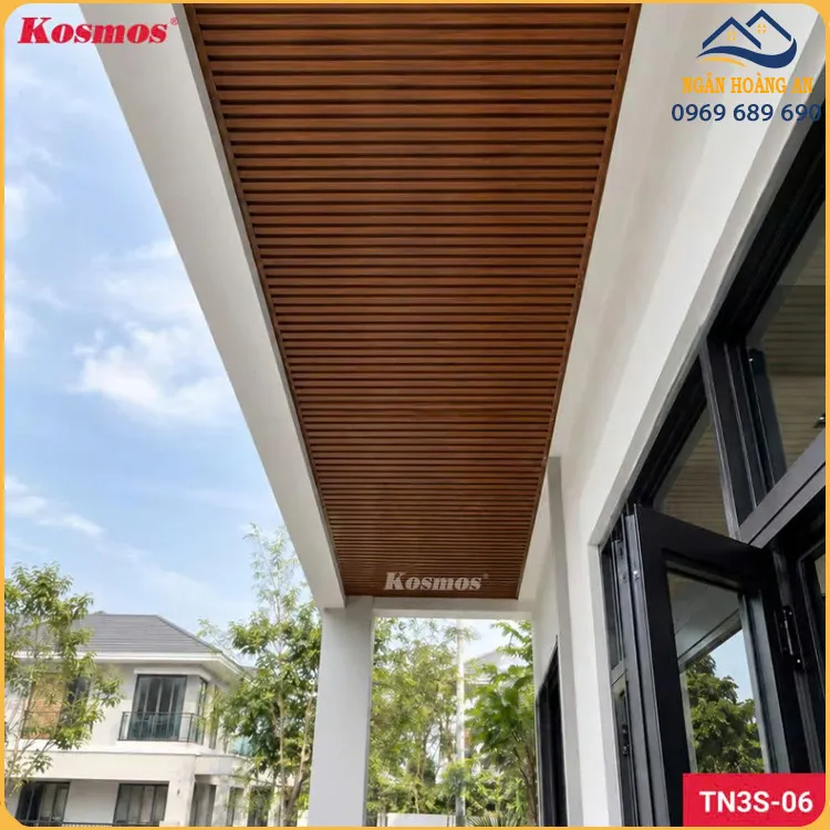 Trần Lam Sóng Nhôm Vân Gỗ Kosmos TN3S-06 Nâu Đỏ