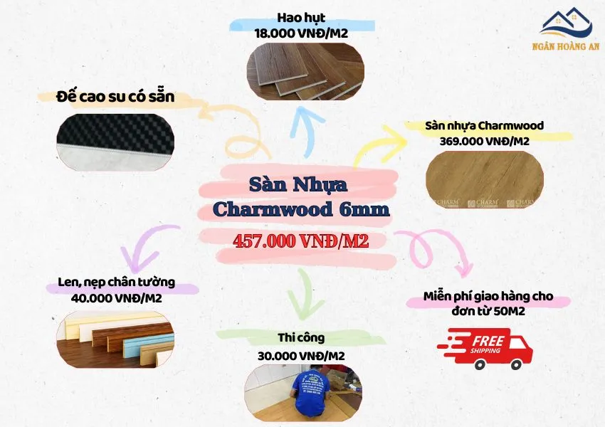 Bảng Giá Thi Công Hoàn Thiện Sàn Nhựa Hèm Khóa Charmwood