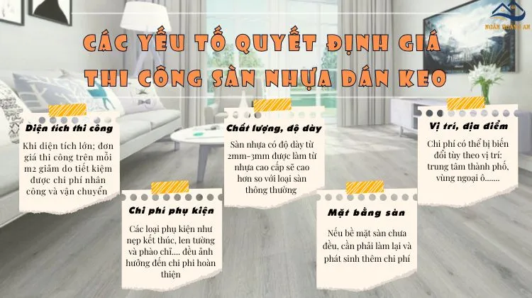 Yếu Tố Ảnh Hưởng Giá Thi Công Hoàn Thiện Sàn Nhựa Dán Keo