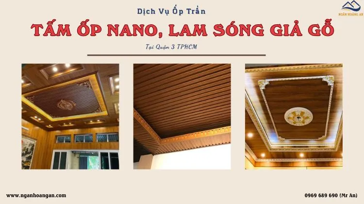 Dịch Vụ Ốp Trần Tấm Ốp Nano, Lam Sóng Giả Gỗ
