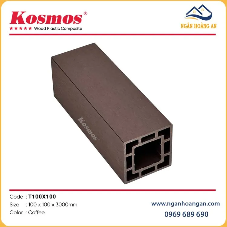 Giàn Hoa Pergola Gỗ Nhựa Ngoài Trời Kosmos T100x100 Coffee