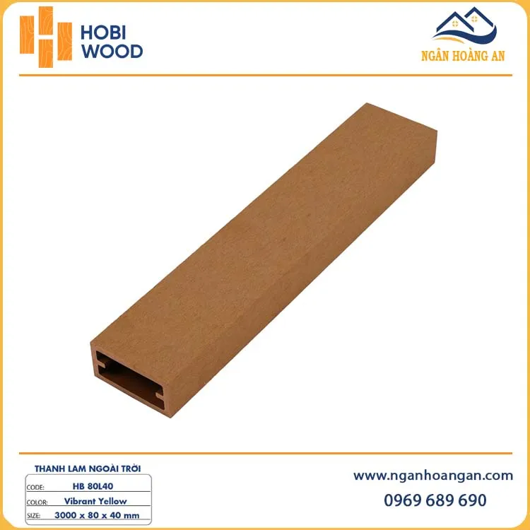 Lam Che Nắng Gỗ Nhựa Ngoài Trời Hobiwood HB80L40 Vibrant Yellow