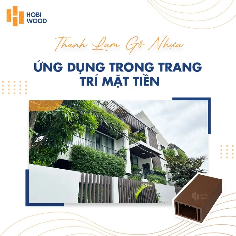 Lam Hộp Che Nắng Gỗ Nhựa Ngoài Trời Trang Trí Mặt Tiền 