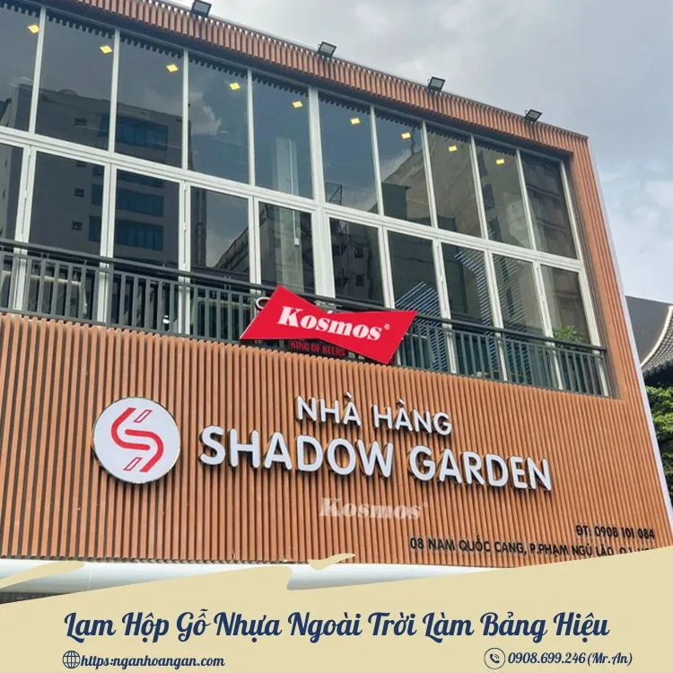 Lam Hộp Gỗ Nhựa Ngoài Trời Làm Bảng Hiệu