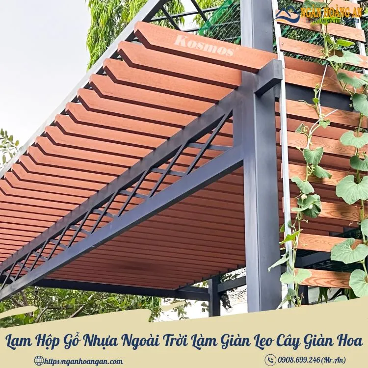 Lam Hộp Gỗ Nhựa Ngoài Trời Làm Giàn Leo Cây Giàn Hoa