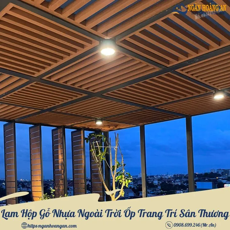 Lam Hộp Gỗ Nhựa Ngoài Trời Ốp Trang Trí Sân Thượng