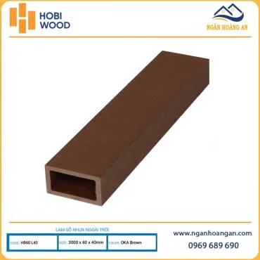 Lam Hộp Trang Trí Gỗ Nhựa Ngoài Trời Hobiwood HB60L40 Oka Brown