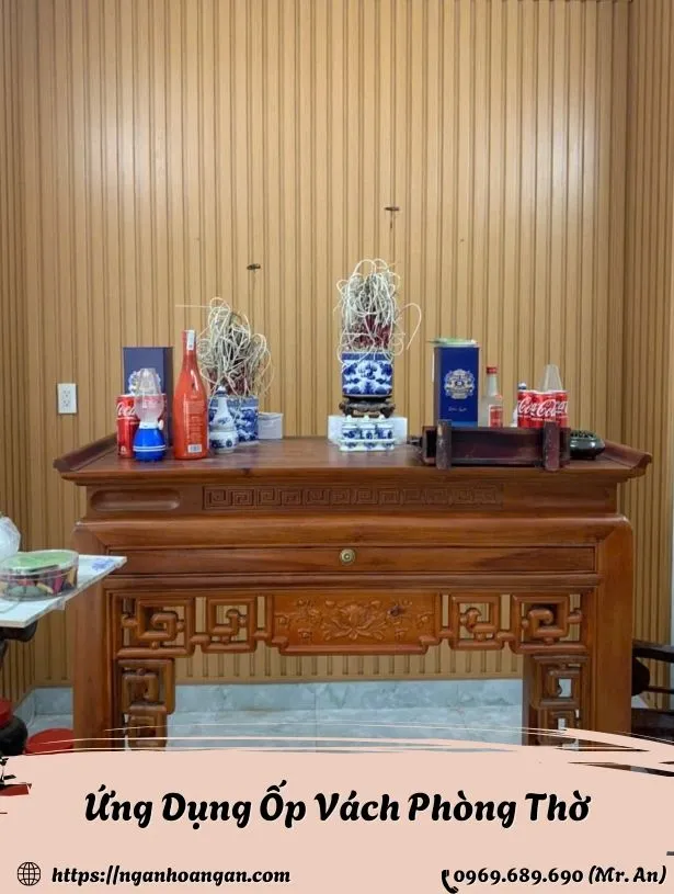 Lam Sóng Giả Gỗ Ốp Vách Phòng Thờ