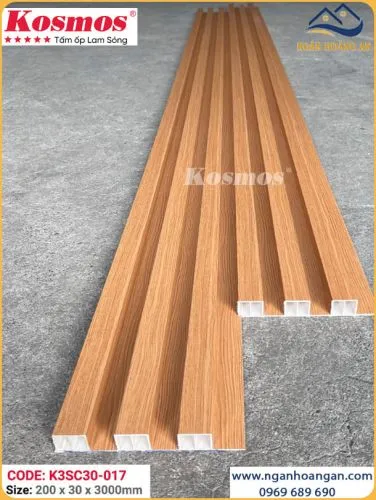 Lam Sóng Nhựa Ốp Tường Giả Vân Gỗ Kosmos K3SC30-017