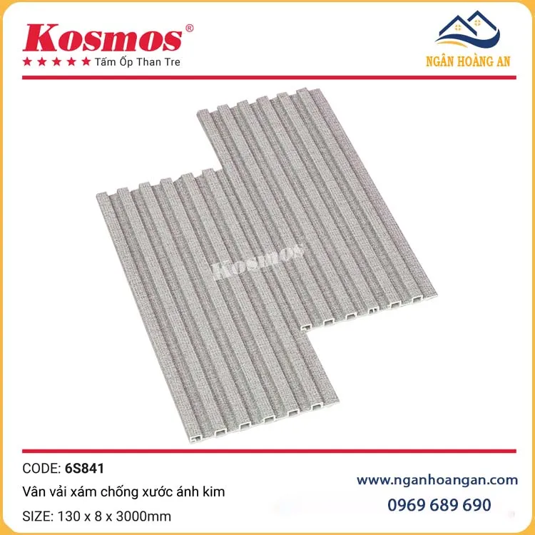 Lam Sóng Sợi Than Tre Kosmos 6S841 Vân Vải Xám Ánh Kim Lam Sóng Sợi Than Tre Kosmos 6S841 Vân Vải Xám Ánh Kim