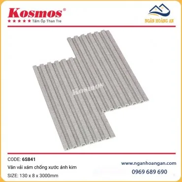  Lam Sóng Sợi Than Tre Kosmos 6S841 Vân Vải Xám Ánh Kim