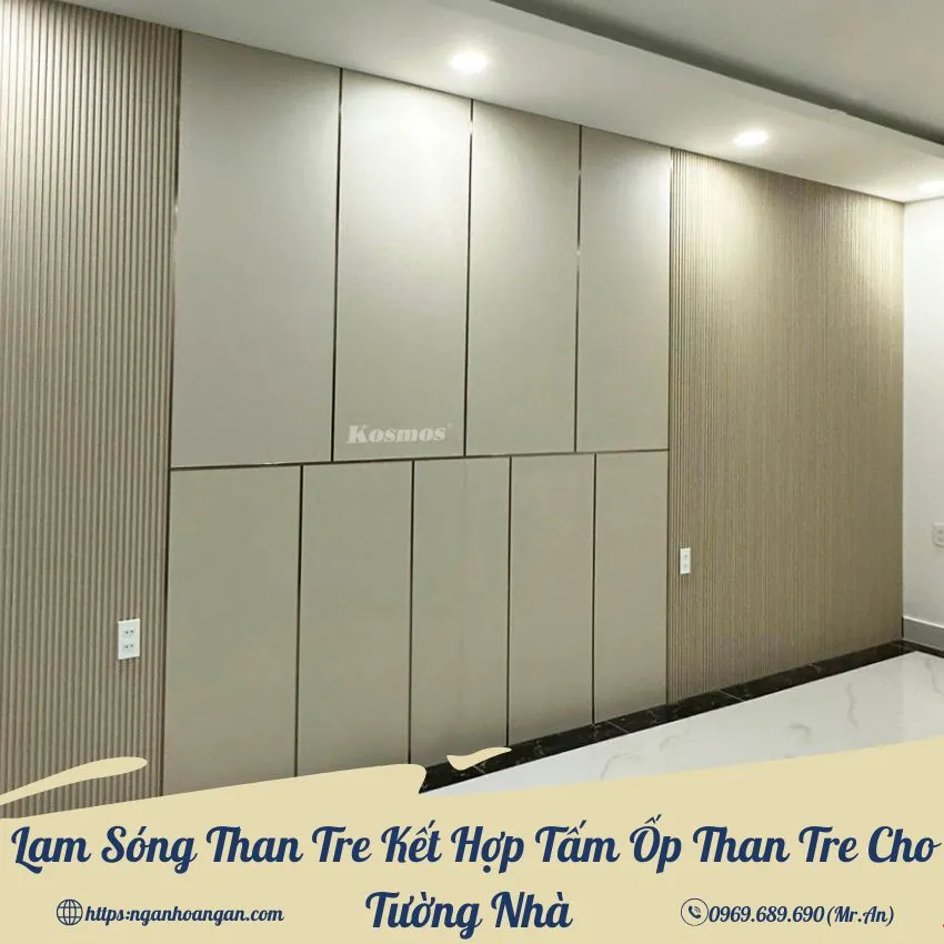 Lam Sóng Than Tre Kết Hợp Tấm Ốp Than Tre Cho Tường Nhà
