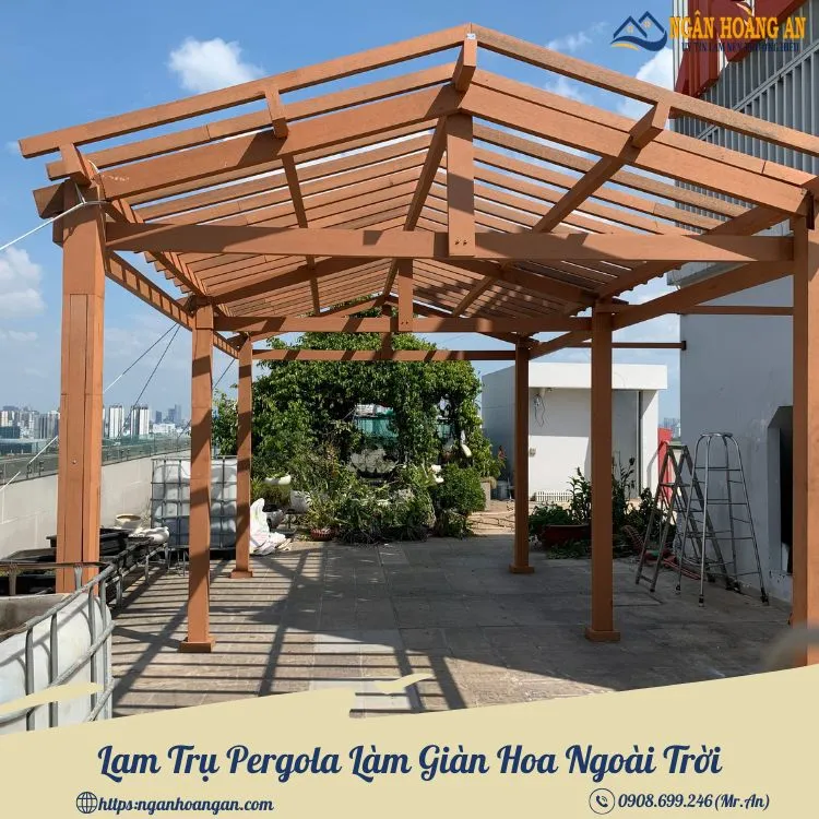 Lam Trụ Pergola Làm Giàn Hoa Ngoài Trời Lam Trụ Pergola Làm Giàn Hoa Ngoài Trời