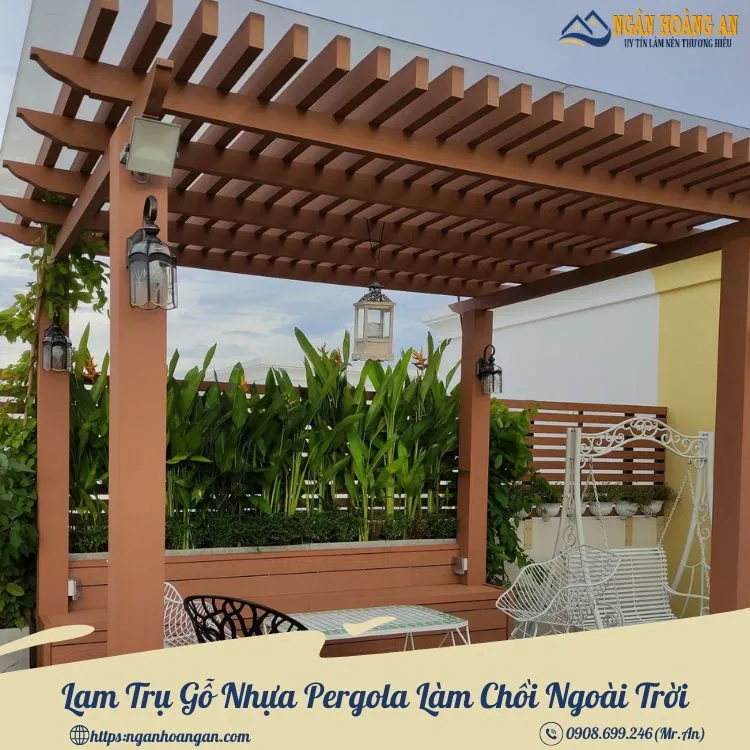 Lam Trụ Gỗ Nhựa Pergola Làm Chồi Ngoài Trời Lam Trụ Gỗ Nhựa Pergola Làm Chồi Ngoài Trời