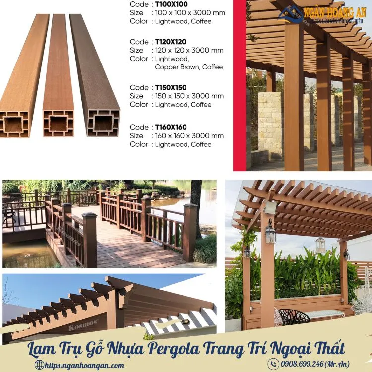Lam Trụ Gỗ Nhựa Pergola Trang Trí Ngoại Thất Lam Trụ Gỗ Nhựa Pergola Trang Trí Ngoại Thất