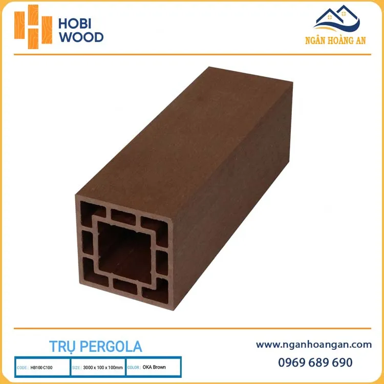 Lam Trụ Pergola Giàn Hoa Ngoài Trời Hobiwood HB100C100 Oka Brown   