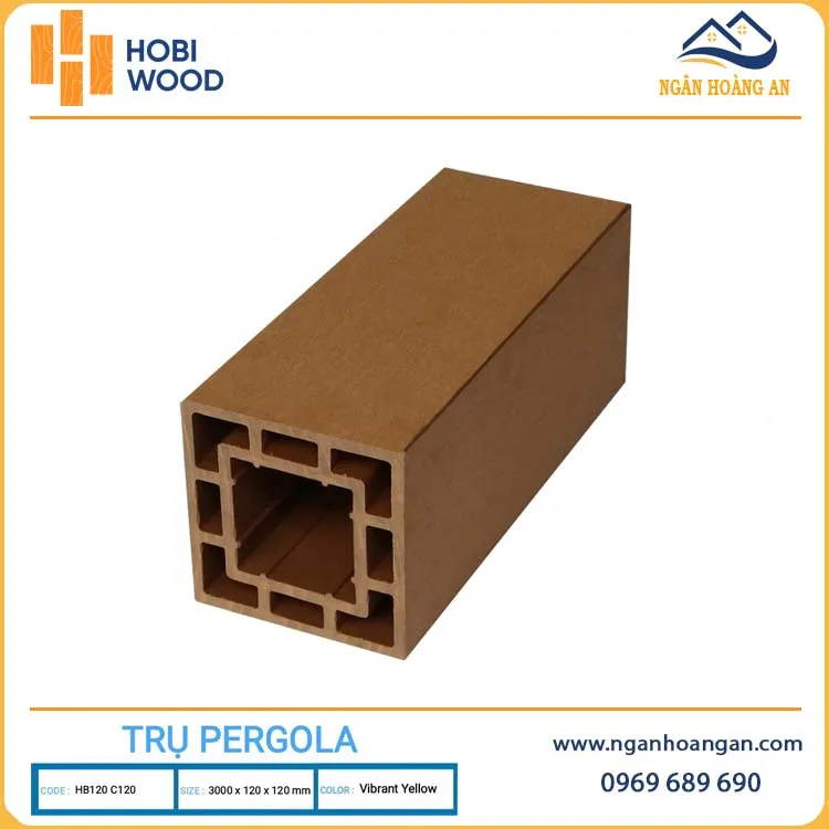 Thanh Lam Trụ Giàn Hoa Pergola Gỗ Nhựa Hobiwood HB120C120 Oka Brown