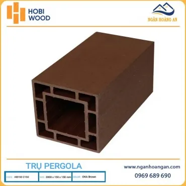 Lam Trụ Pergola Gỗ Nhựa Ngoài Trời Hobiwood HB150C150 Oka Brown