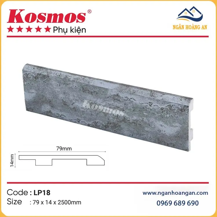 Len Chân Tường Giả Vân Bê Tông Kosmso LP18 Cao 79mm