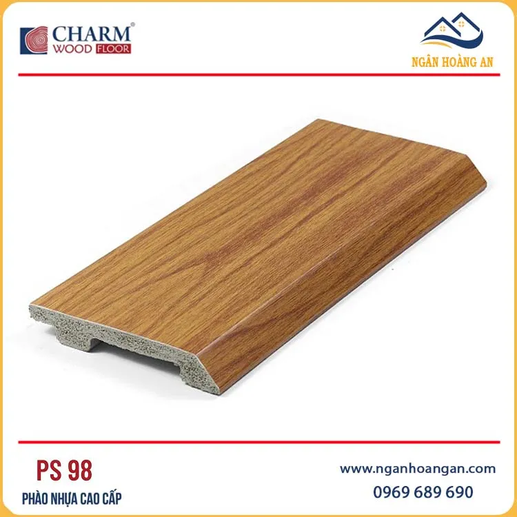 Len Chân Tường Nhựa Giả Gỗ Charmwood PS98 Cao 90mm