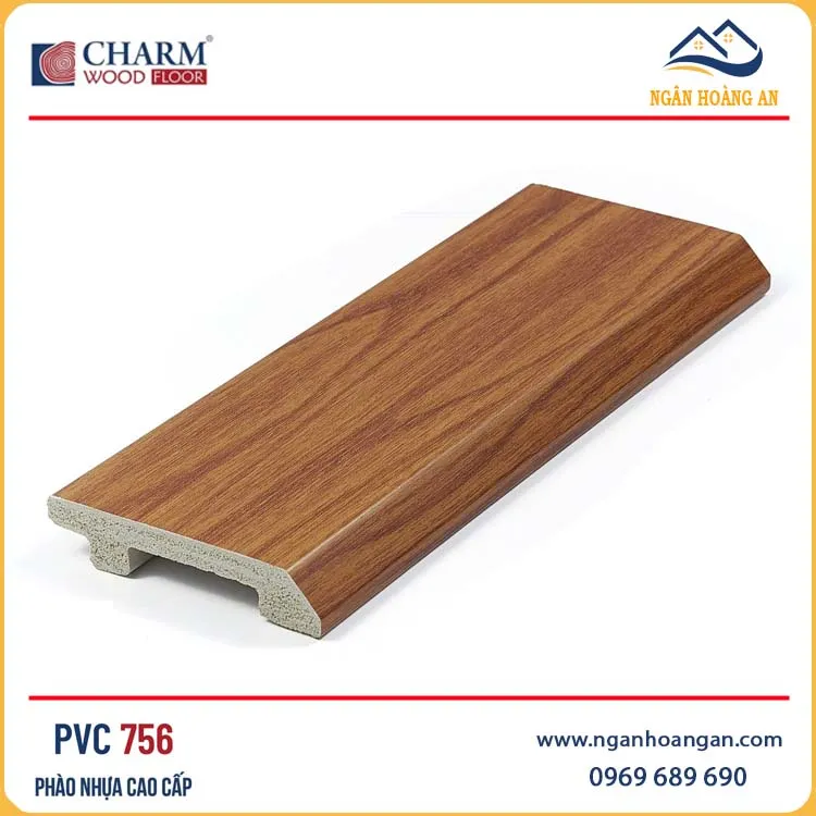 Len Chân Tường Nhựa Giả Gỗ Charmwood PVC756 Cao 75mm