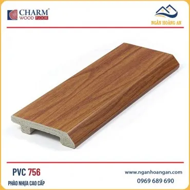 Len Chân Tường Nhựa Giả Gỗ Charmwood PVC756 Cao 75mm