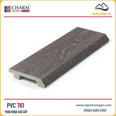 Len Chân Tường Nhựa Giả Gỗ Charmwood PVC761 Cao 75mm