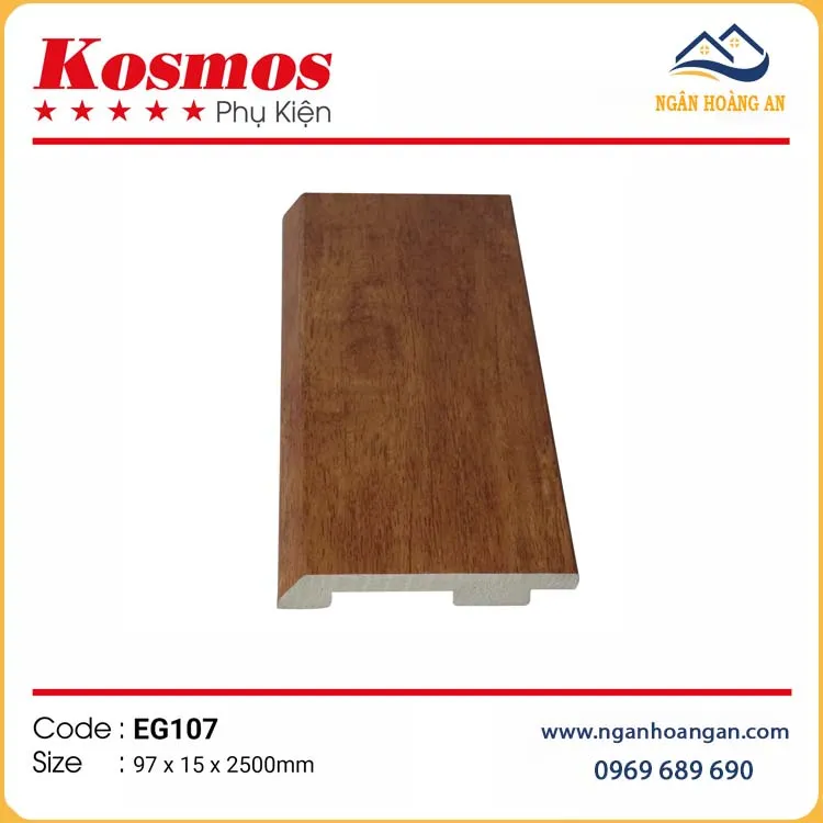 Len Chân Tường Nhựa Giả Gỗ Kosmos EG107 Cao 97mm
