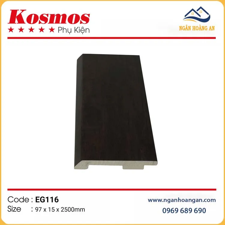 Len Chân Tường Nhựa Giả Gỗ Kosmos EG116 Cao 97mm