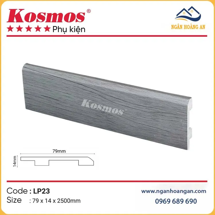 Len Chân Tường Nhựa Giả Gỗ Kosmos LP23 Cao 79mm Len Chân Tường Nhựa Giả Gỗ Kosmos LP23 Cao 79mm