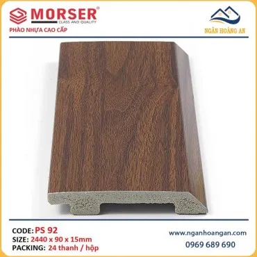 Len Chân Tường Nhựa Giả Gỗ Morser PS92 Cao 90mm