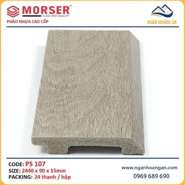 Len Chân Tường Nhựa Giả Gỗ Morser PS107 Cao 90mm