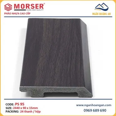 Len Chân Tường Nhựa Giả Gỗ Morser PS95 Cao 90mm