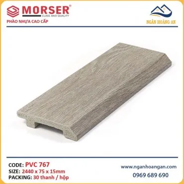 Len Chân Tường Nhựa Giả Gỗ Morser PVC767 Cao 75mm