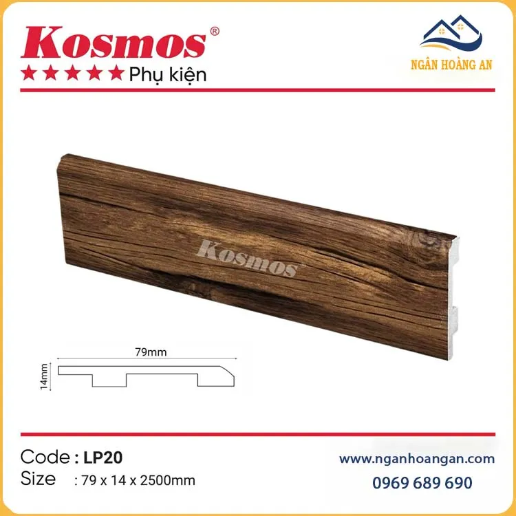 Len Chân Tường Nhựa Kosmos LP20 Cao 79mm Len Chân Tường Nhựa Kosmos LP20 Cao 79mm