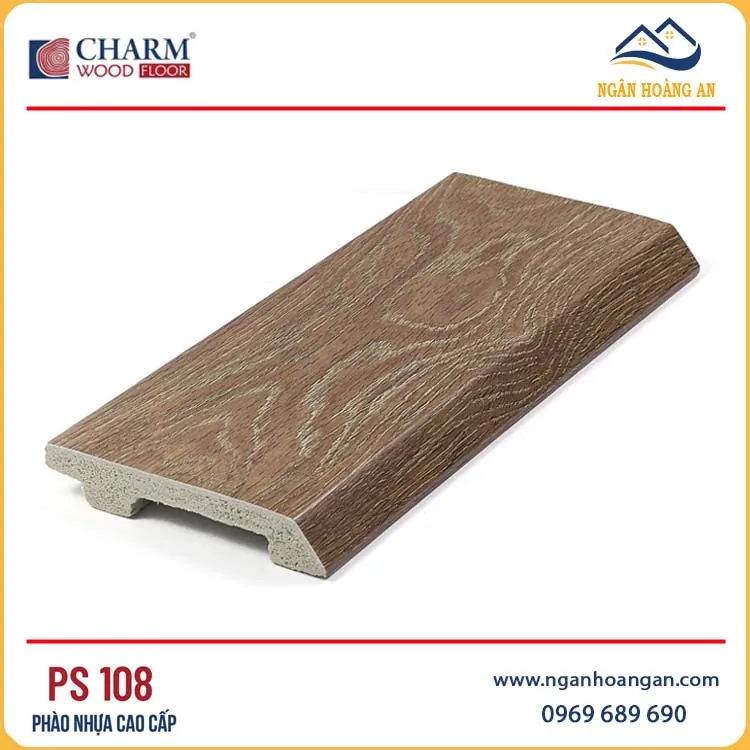Len Chân Tường Nhựa PVC Giả Gỗ Charmwood PS108 Cao 90mm