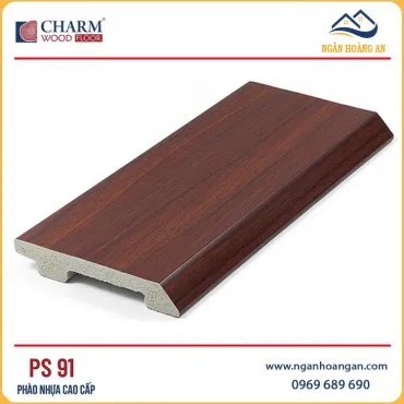 Len Chân Tường Nhựa PVC Giả Gỗ Charmwood PS91 Cao 90mm
