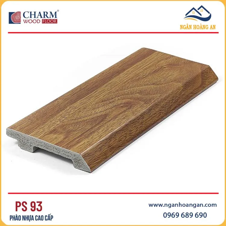 Len Chân Tường Nhựa PVC Giả Gỗ Charmwood PS93 Cao 90mm
