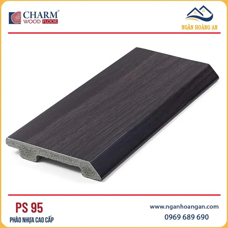 Len Chân Tường Nhựa PVC Giả Gỗ Charmwood PS95 Cao 90mm
