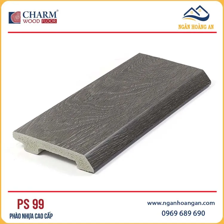 Len Chân Tường Nhựa PVC Giả Gỗ Charmwood PS99 Cao 90mm